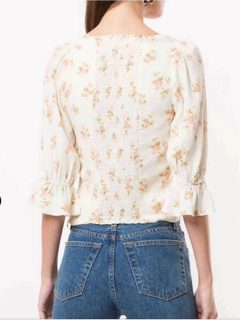 Reformation Ana Ruffled Floral Blouse in Mildred size 6 $148